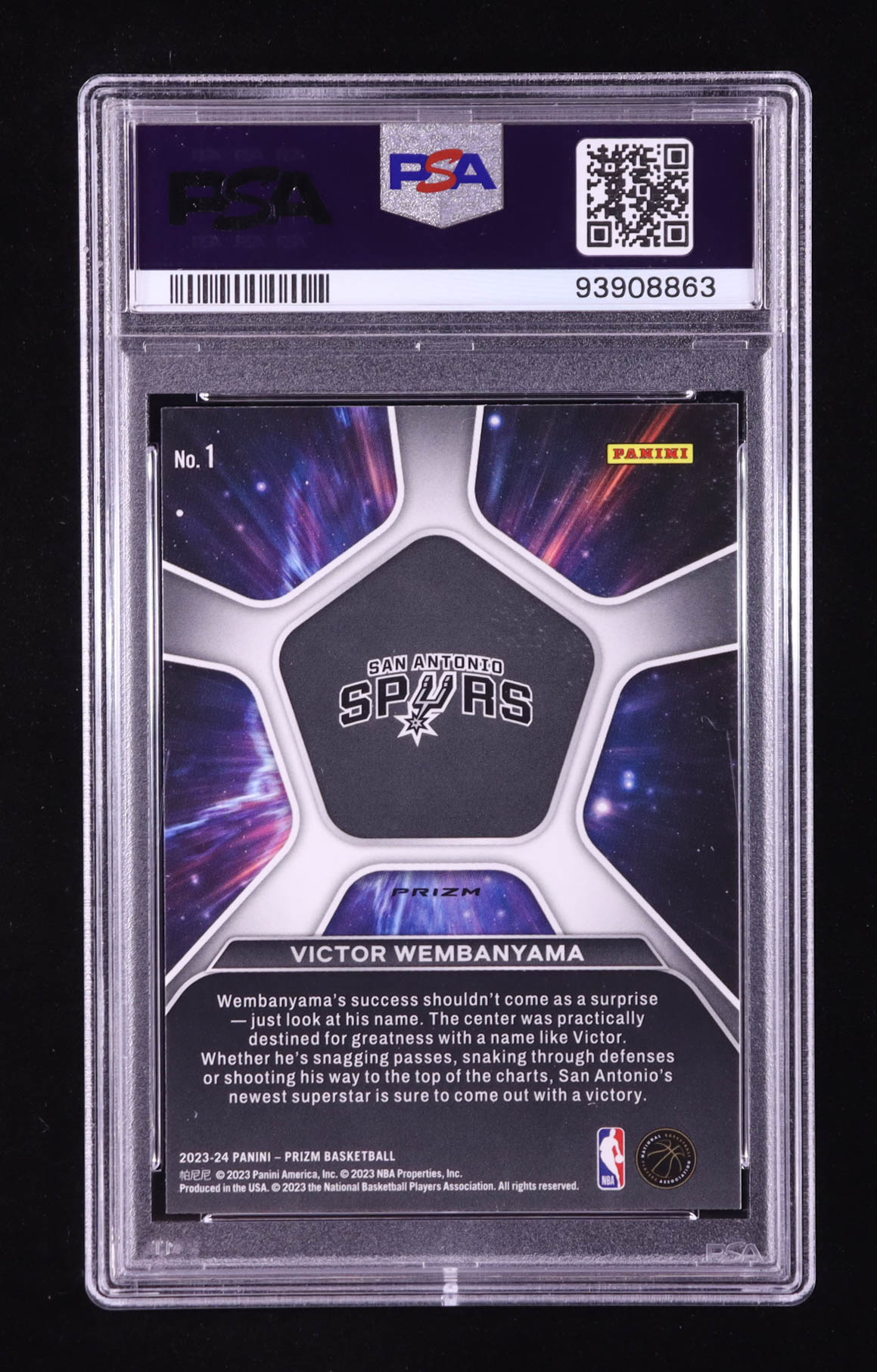 Victor Wembanyama 2023-24 Panini Prizm Deep Space Silver #1 RC (PSA 9) at PristineAuction.com Victor Wembanyama 2023-24 Panini Prizm Deep Space Silver #1 RC (PSA 9) at PristineAuction.com