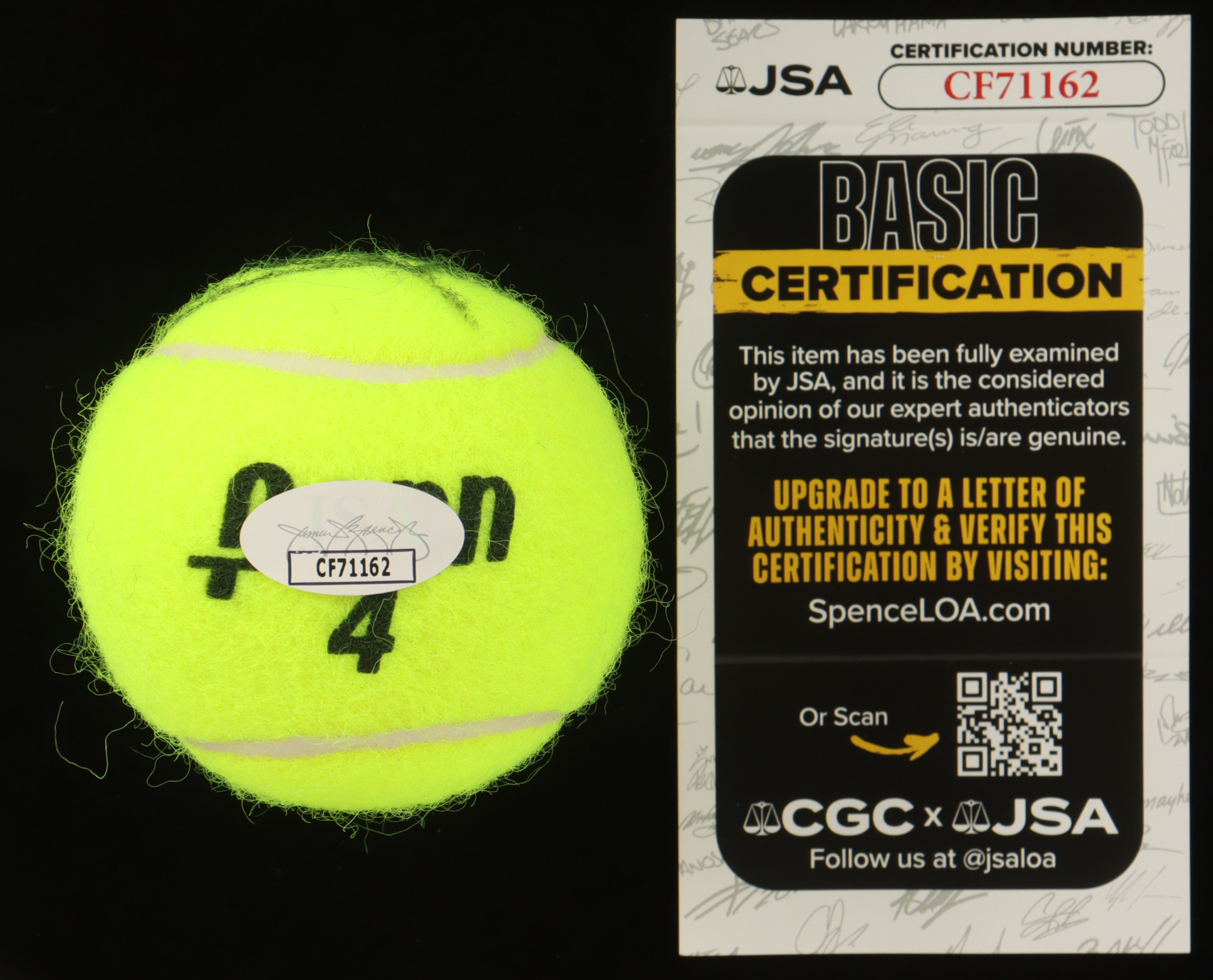Novak Djokovic Signed Tennis Ball (JSA) at PristineAuction.com Novak Djokovic Signed Tennis Ball (JSA) at PristineAuction.com