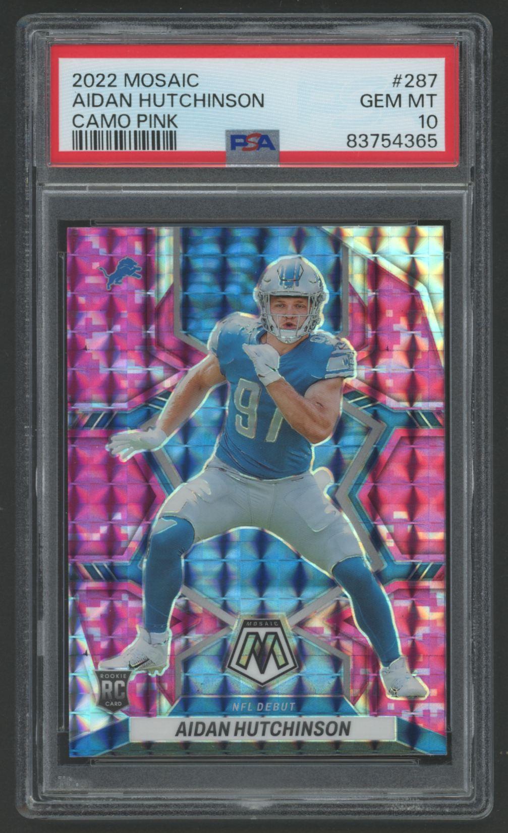 Aidan Hutchinson 2022 Mosaic Mosaic Camo Pink #287 (PSA 10) at PristineAuction.com Aidan Hutchinson 2022 Mosaic Mosaic Camo Pink #287 (PSA 10) at PristineAuction.com