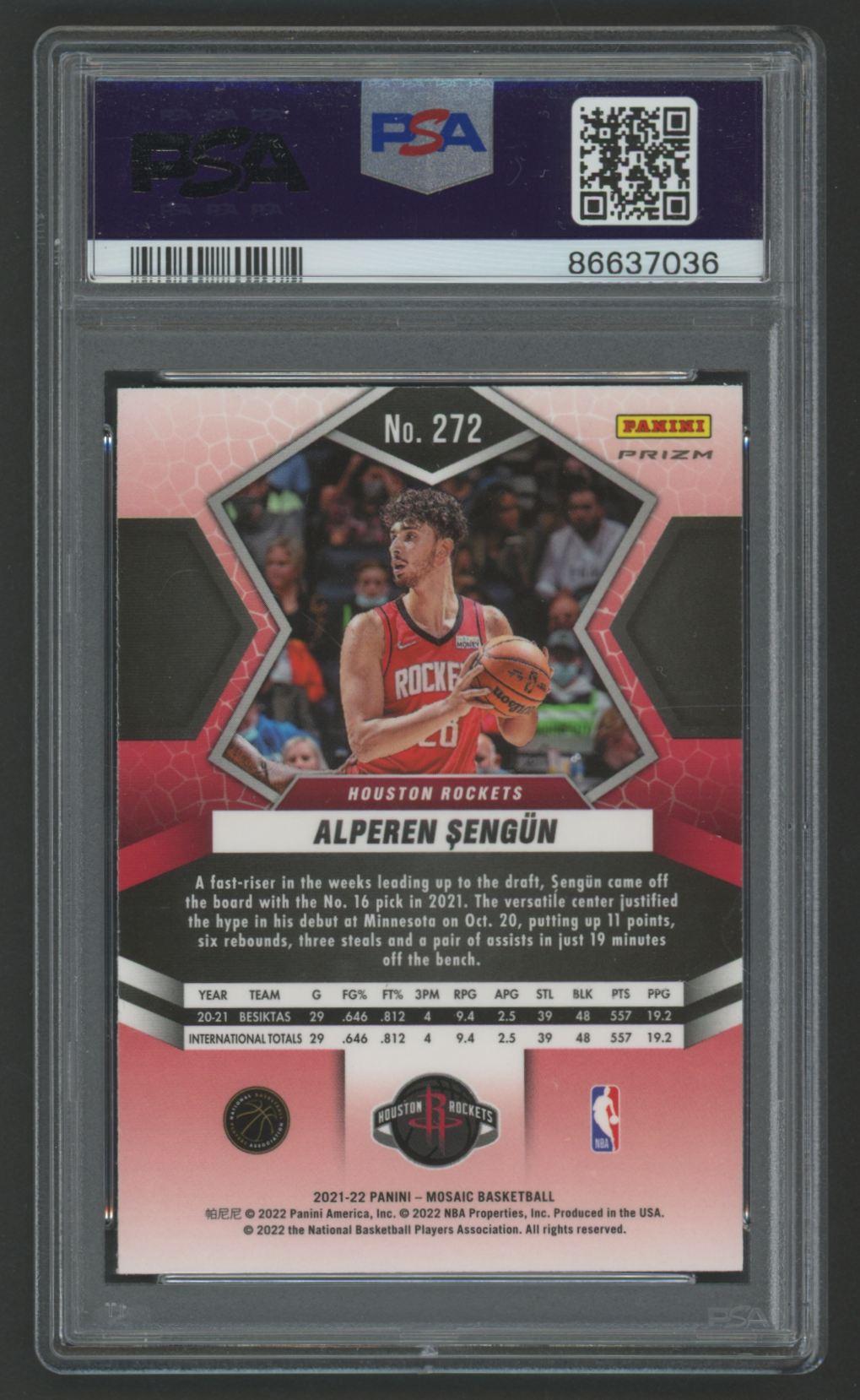 Alperen Sengun 2021 Mosaic Mosaic Red #272 RC (PSA 10) at PristineAuction.com Alperen Sengun 2021 Mosaic Mosaic Red #272 RC (PSA 10) at PristineAuction.com