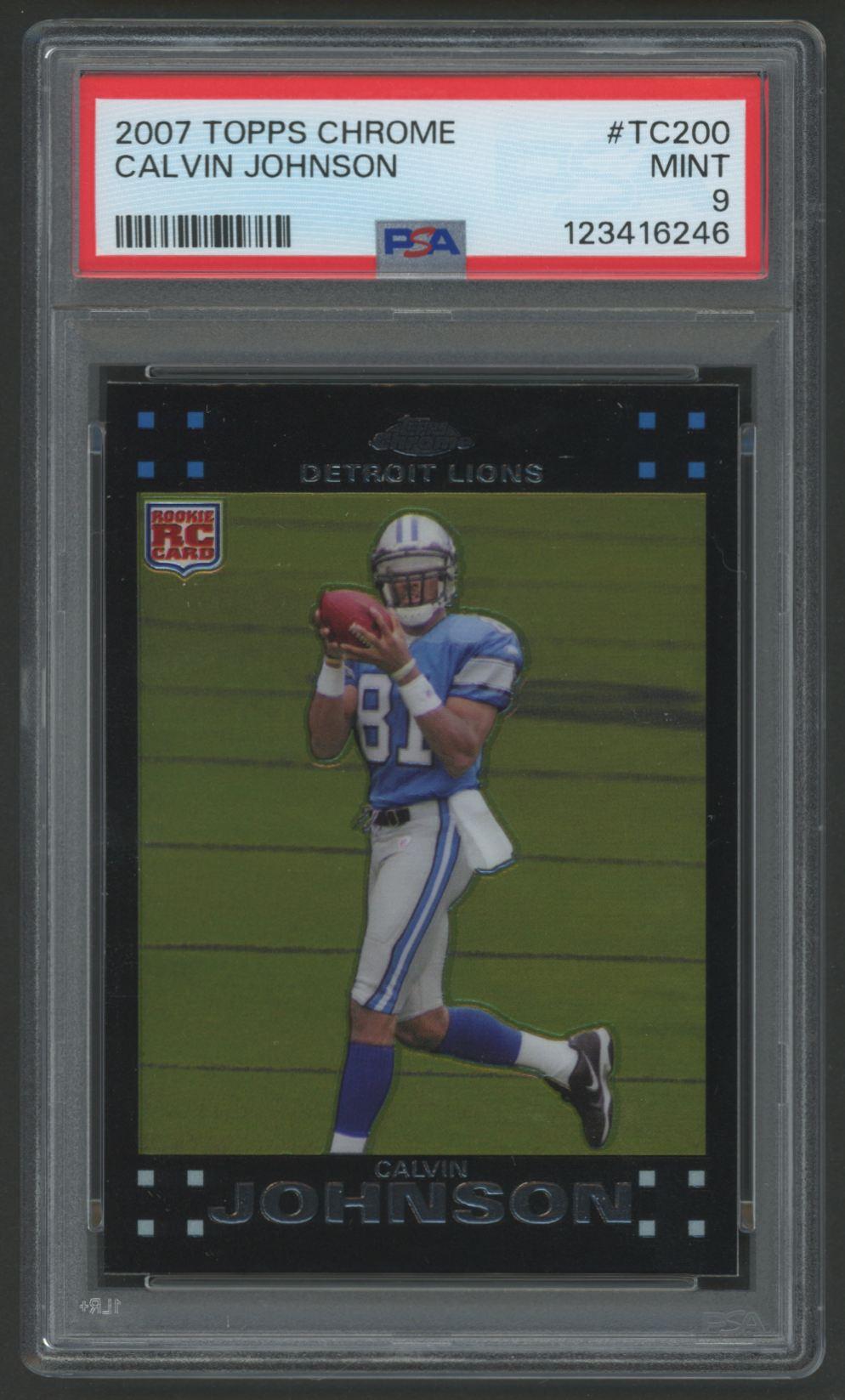 Calvin Johnson 2007 Topps Chrome #TC200 RC (PSA 9) at PristineAuction.com Calvin Johnson 2007 Topps Chrome #TC200 RC (PSA 9) at PristineAuction.com