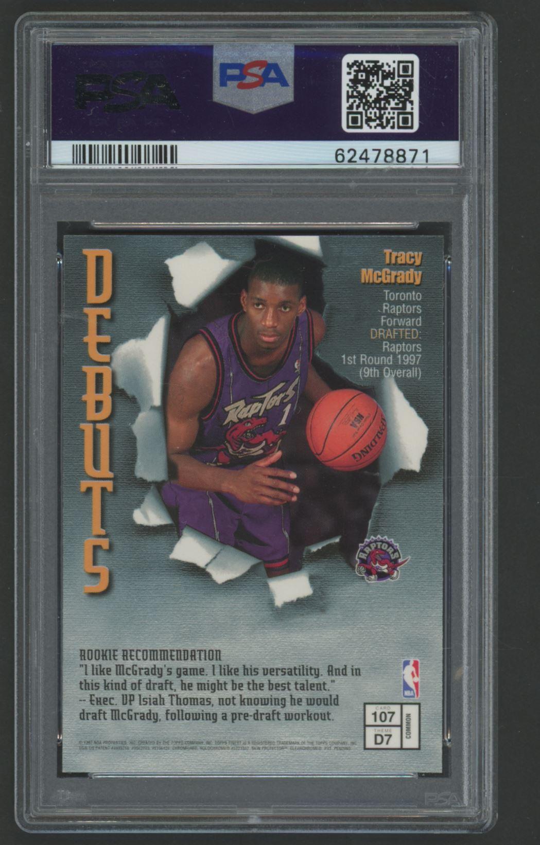 Tracy McGrady 1997-98 Finest #107 RC (PSA 10) at PristineAuction.com Tracy McGrady 1997-98 Finest #107 RC (PSA 10) at PristineAuction.com
