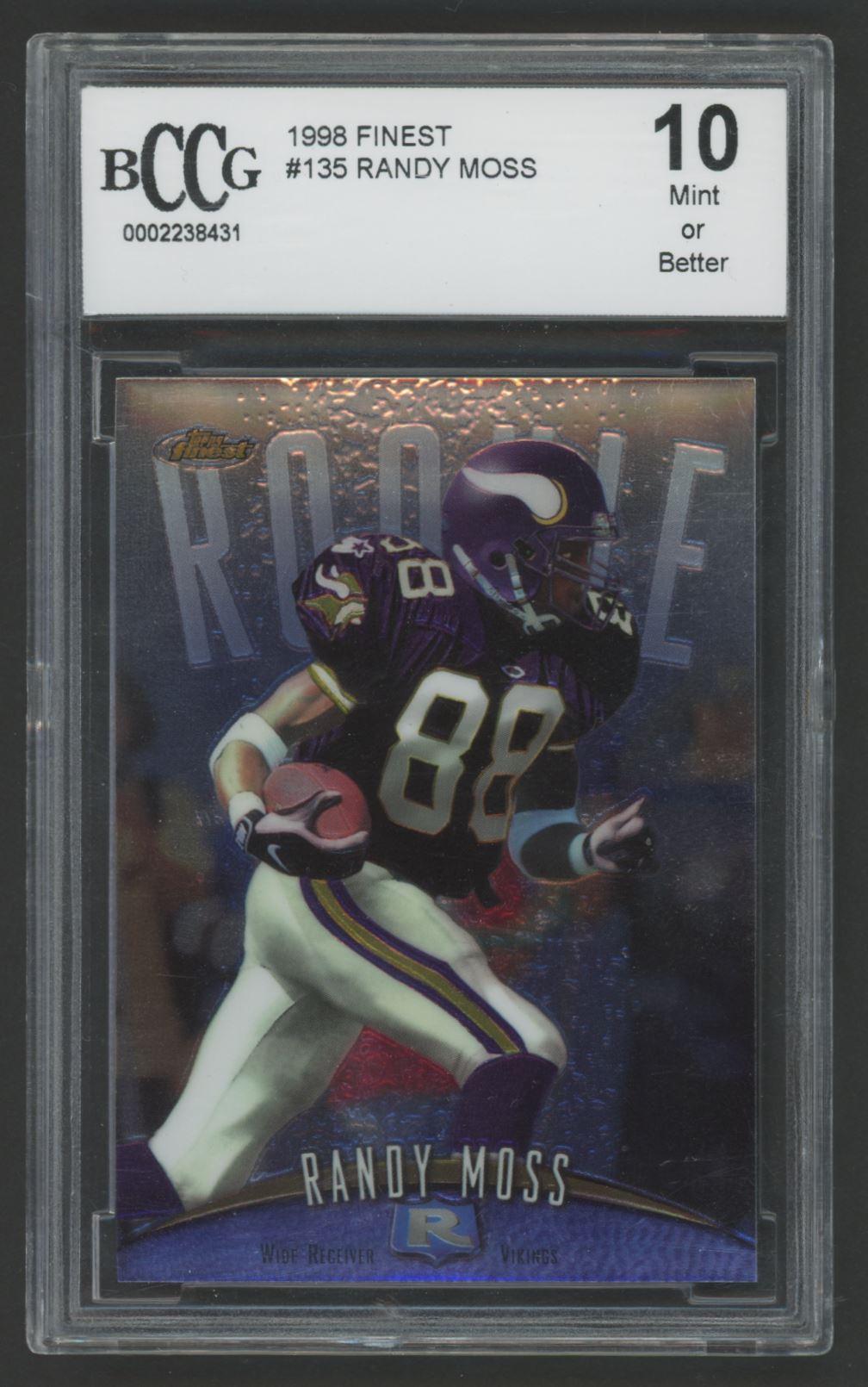 Randy Moss 1998 Finest #135 RC (BCCG 10) at PristineAuction.com Randy Moss 1998 Finest #135 RC (BCCG 10) at PristineAuction.com