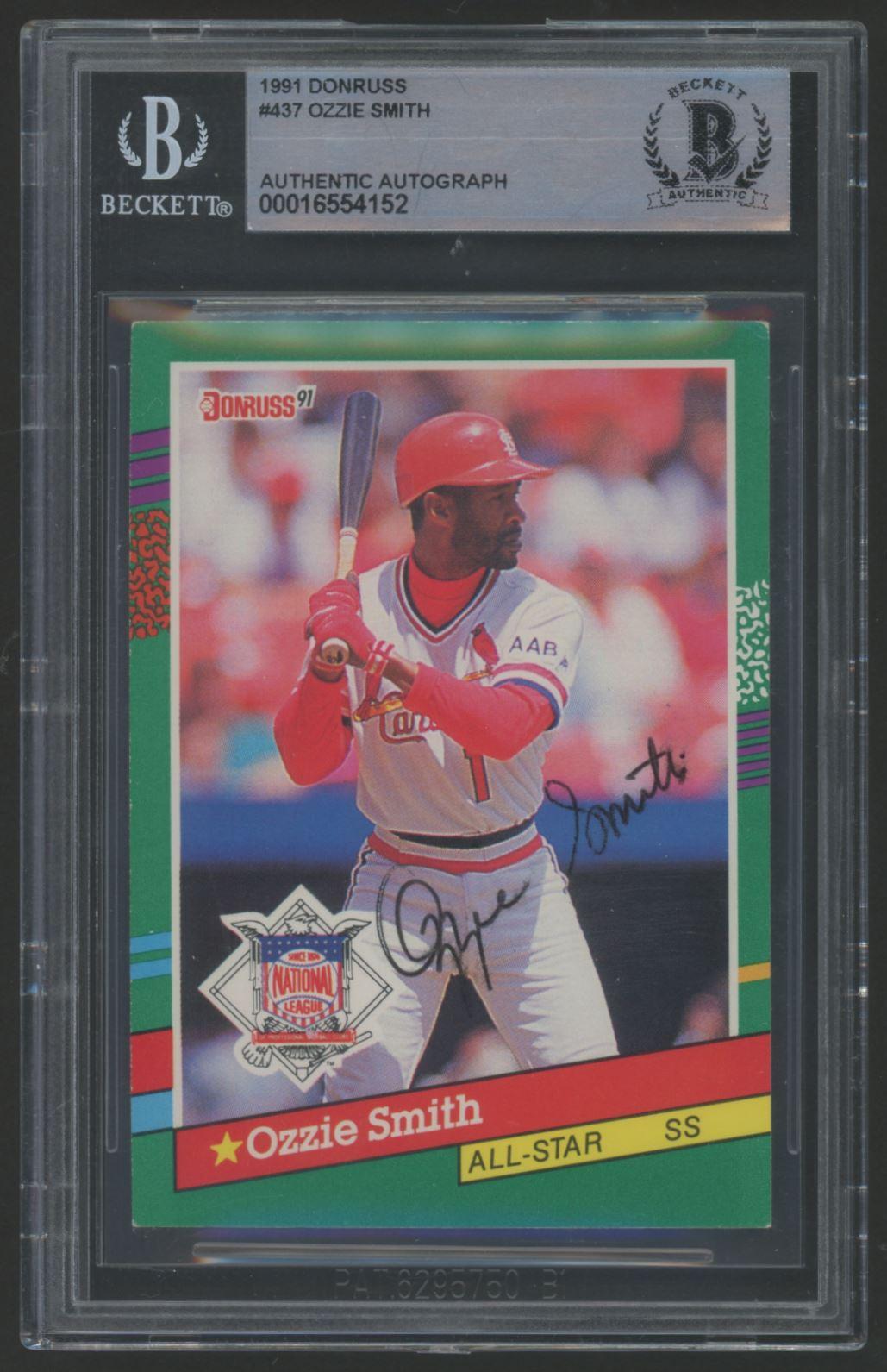 Ozzie Smith Signed 1991 Donruss #437 (BGS) at PristineAuction.com Ozzie Smith Signed 1991 Donruss #437 (BGS) at PristineAuction.com