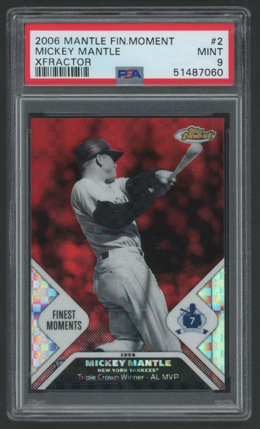 Mickey Mantle 2006 Finest Moments Xfractor #2 #236/250 (PSA 9) at PristineAuction.com Mickey Mantle 2006 Finest Moments Xfractor #2 #236/250 (PSA 9) at PristineAuction.com