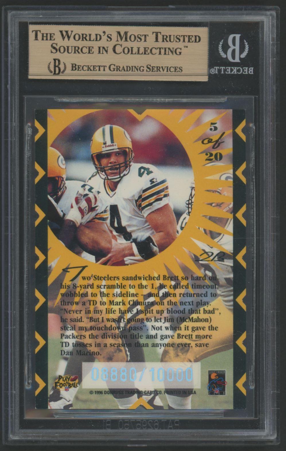 Brett Favre 1996 Donruss Hit List #5 #8880/10000 (BGS 9.5) at PristineAuction.com Brett Favre 1996 Donruss Hit List #5 #8880/10000 (BGS 9.5) at PristineAuction.com