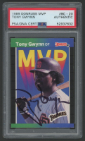 Tony Gwynn Signed 1989 Donruss Bonus MVP's #BC20 (PSA) at PristineAuction.com