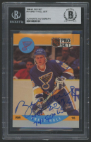 Brett Hull Signed 1990-91 Pro Set #1A Inscribed "HOF 2007 741 Goals" (BGS) at PristineAuction.com