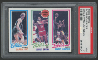 34 Larry Bird / 174 Julius Erving TL / 139 Magic Johnson 1980-81 Topps #6 RC (PSA 7) at PristineAuction.com