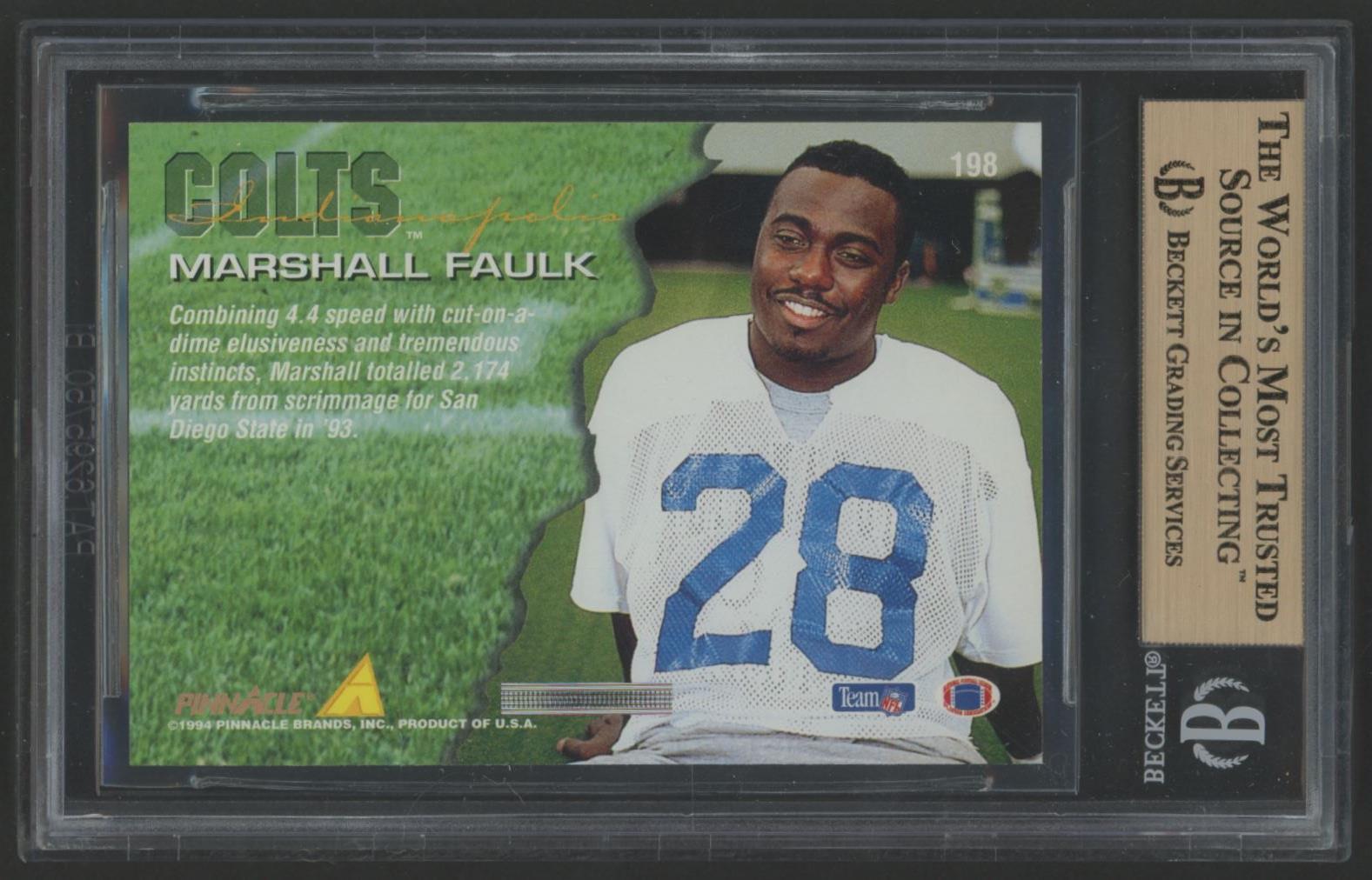 Marshall Faulk 1994 Pinnacle #198 (BGS 9.5) at PristineAuction.com Marshall Faulk 1994 Pinnacle #198 (BGS 9.5) at PristineAuction.com