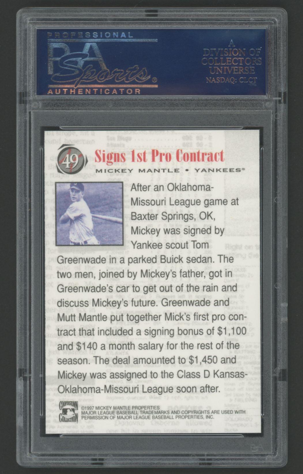 Mickey Mantle 1997 Scoreboard Shoe Box Collection #49 (PSA 10) at PristineAuction.com Mickey Mantle 1997 Scoreboard Shoe Box Collection #49 (PSA 10) at PristineAuction.com