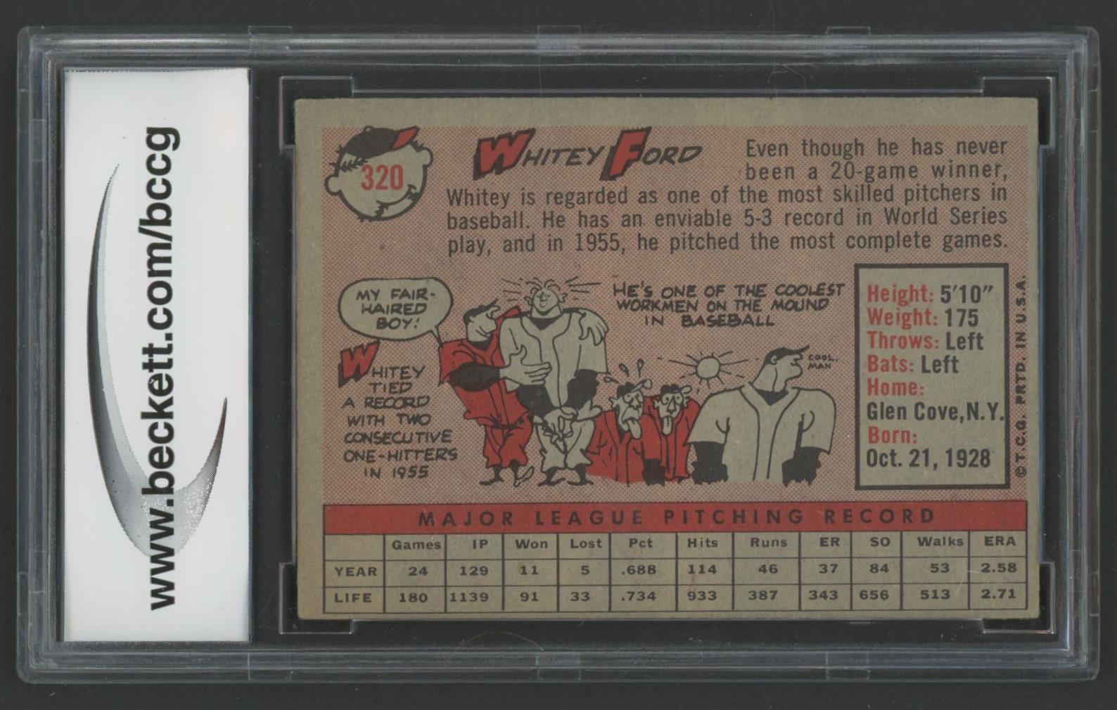 Whitey Ford 1958 Topps #320 (BCCG 7) at PristineAuction.com Whitey Ford 1958 Topps #320 (BCCG 7) at PristineAuction.com