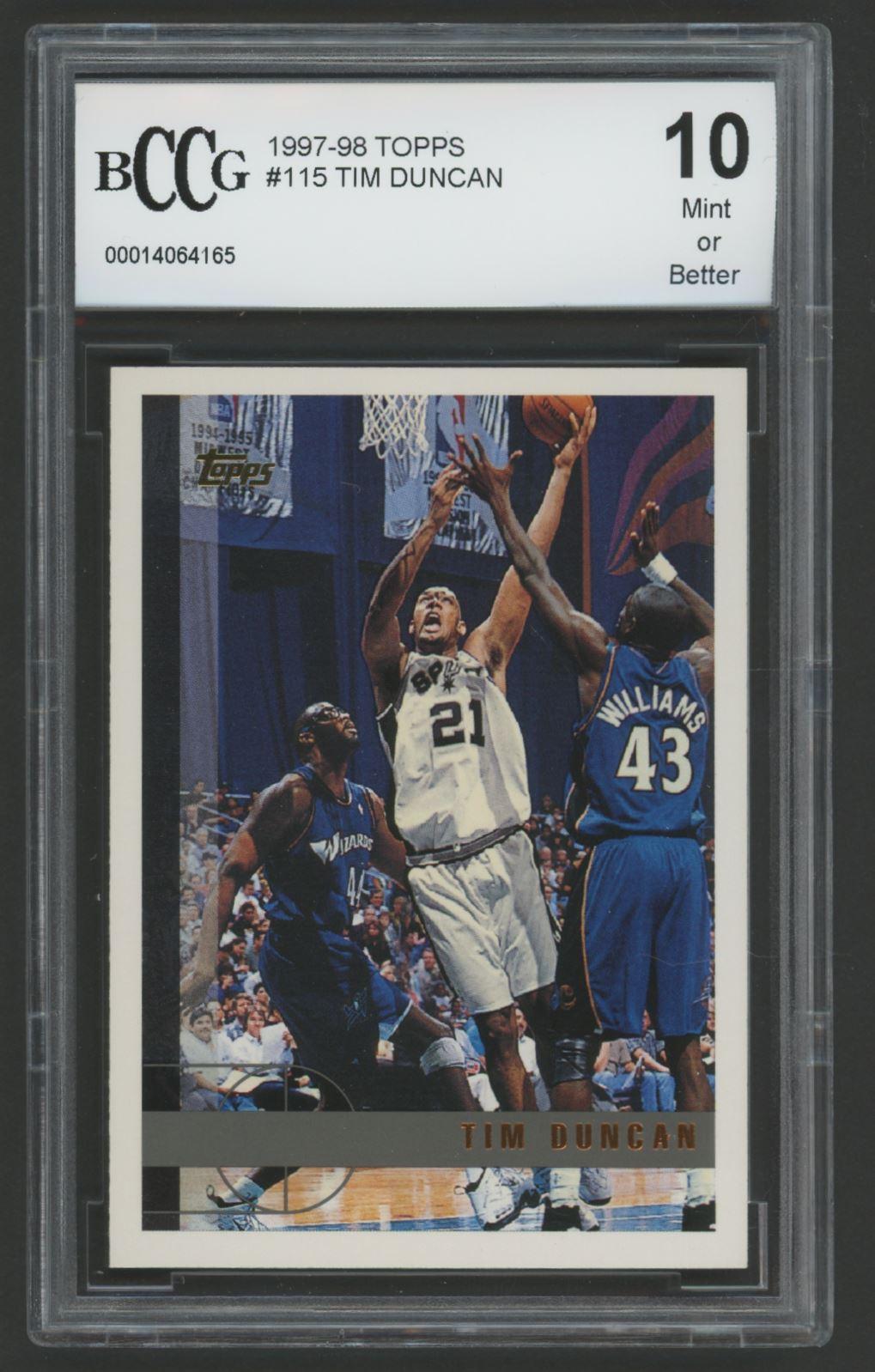 Tim Duncan 1997-98 Topps #115 (BCCG 10) at PristineAuction.com Tim Duncan 1997-98 Topps #115 (BCCG 10) at PristineAuction.com