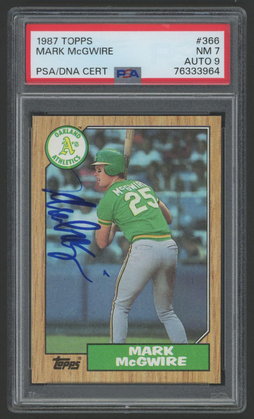 Mark McGwire Signed 1987 Topps #366 (PSA 7 | Autograph Graded 9) at PristineAuction.com Mark McGwire Signed 1987 Topps #366 (PSA 7 | Autograph Graded 9) at PristineAuction.com