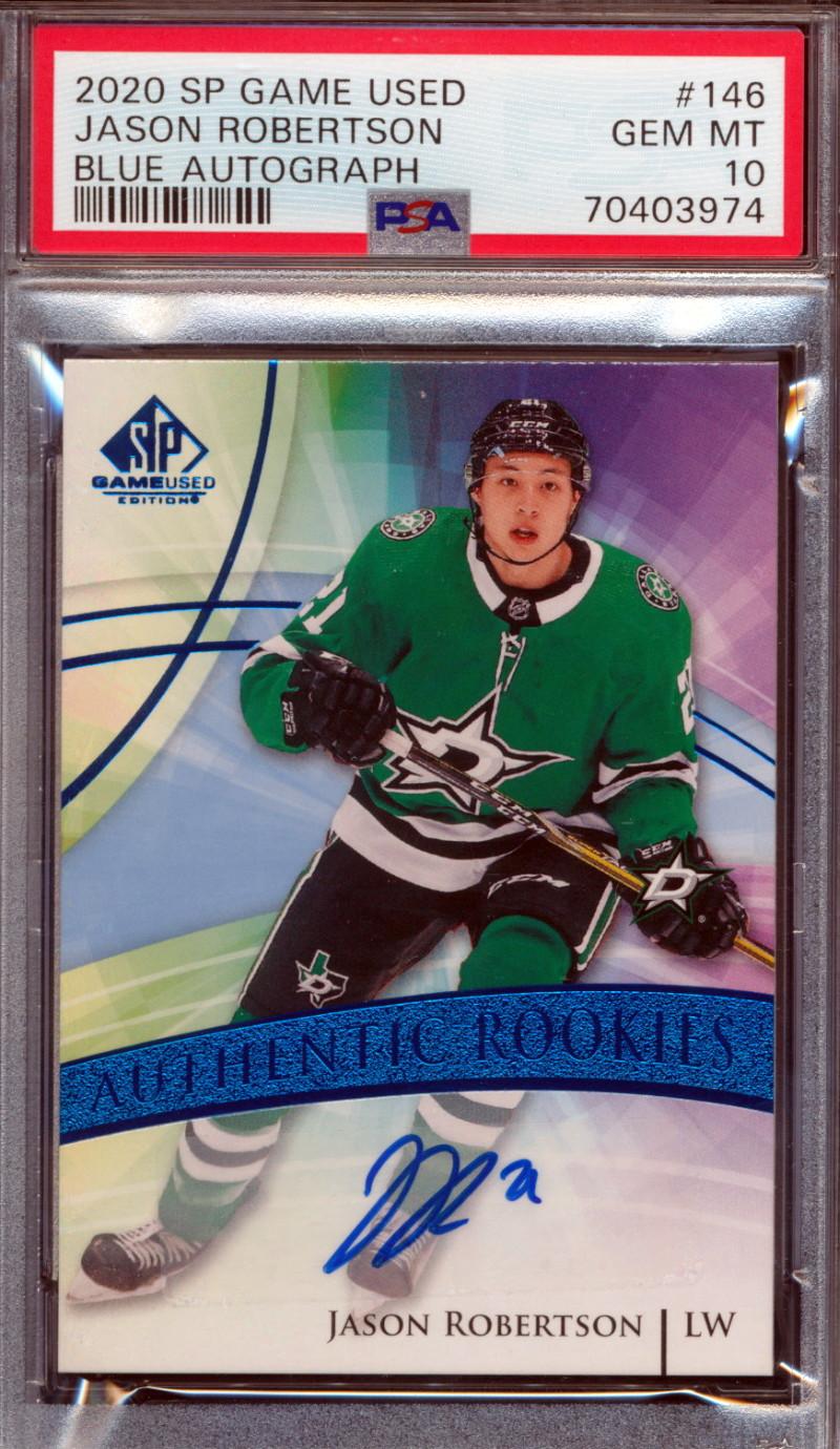Jason Robertson 2020-21 SP Game Used Blue #146 Autograph D (PSA 10) at PristineAuction.com Jason Robertson 2020-21 SP Game Used Blue #146 Autograph D (PSA 10) at PristineAuction.com