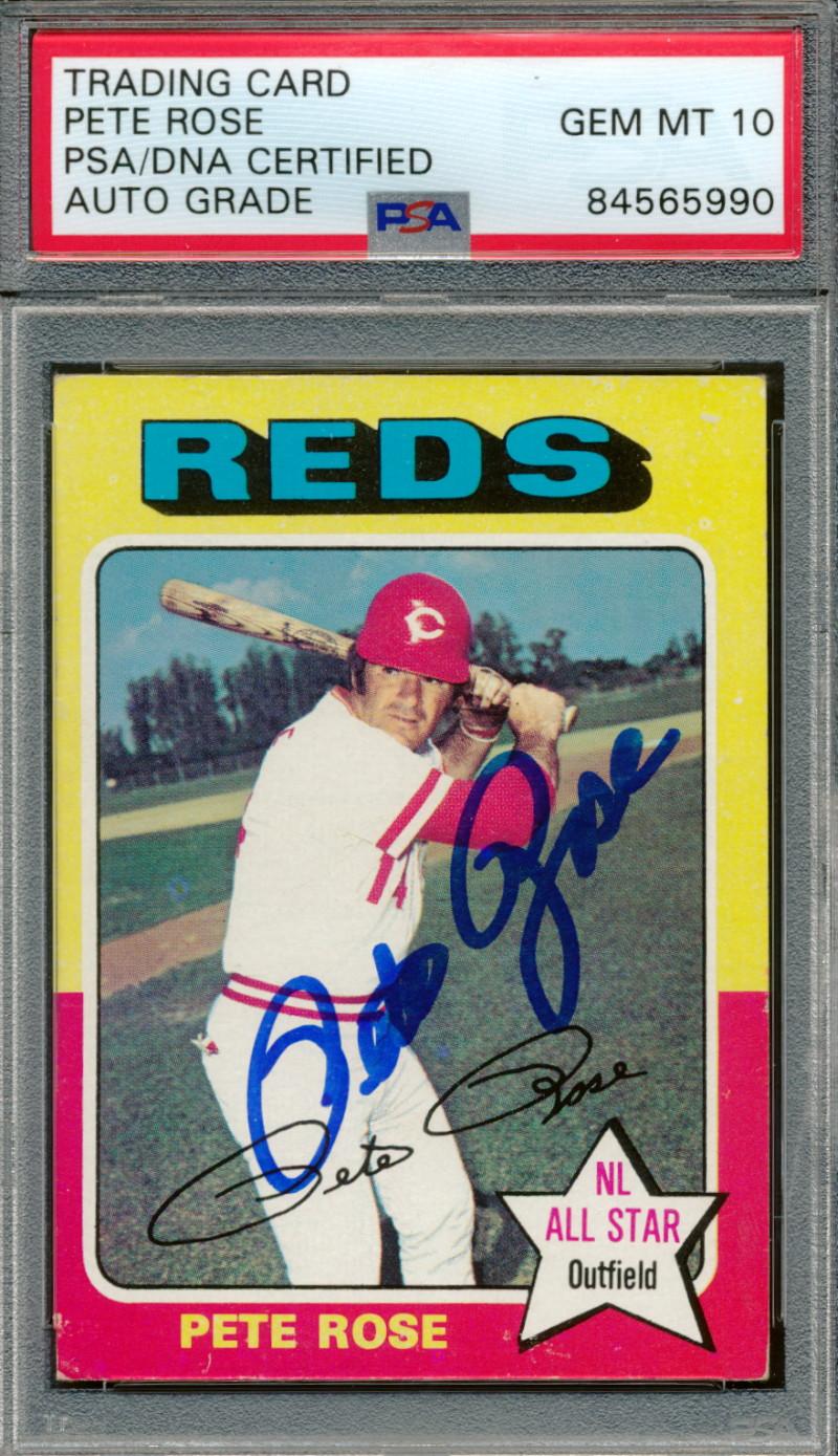 Pete Rose Signed 1975 Topps #320 (PSA | Autograph Graded 10) at PristineAuction.com Pete Rose Signed 1975 Topps #320 (PSA | Autograph Graded 10) at PristineAuction.com