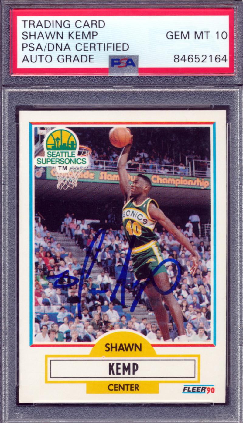 Shawn Kemp Signed 1990-91 Fleer #178 RC (PSA | Autograph Graded 10) at PristineAuction.com Shawn Kemp Signed 1990-91 Fleer #178 RC (PSA | Autograph Graded 10) at PristineAuction.com