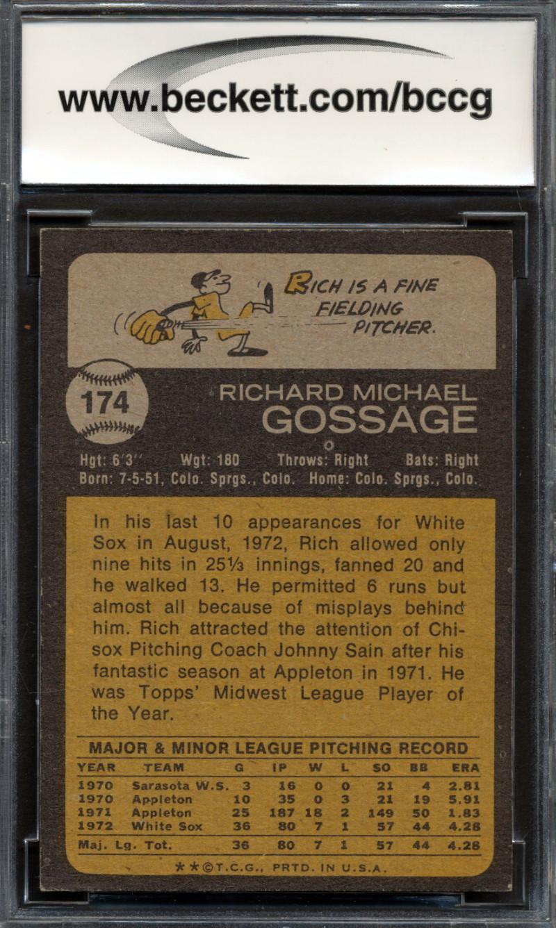 Goose Gossage 1973 Topps #174 RC (BCCG 8) at PristineAuction.com Goose Gossage 1973 Topps #174 RC (BCCG 8) at PristineAuction.com