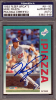 Mike Piazza Signed 1992 Fleer Update #92 RC (PSA) at PristineAuction.com