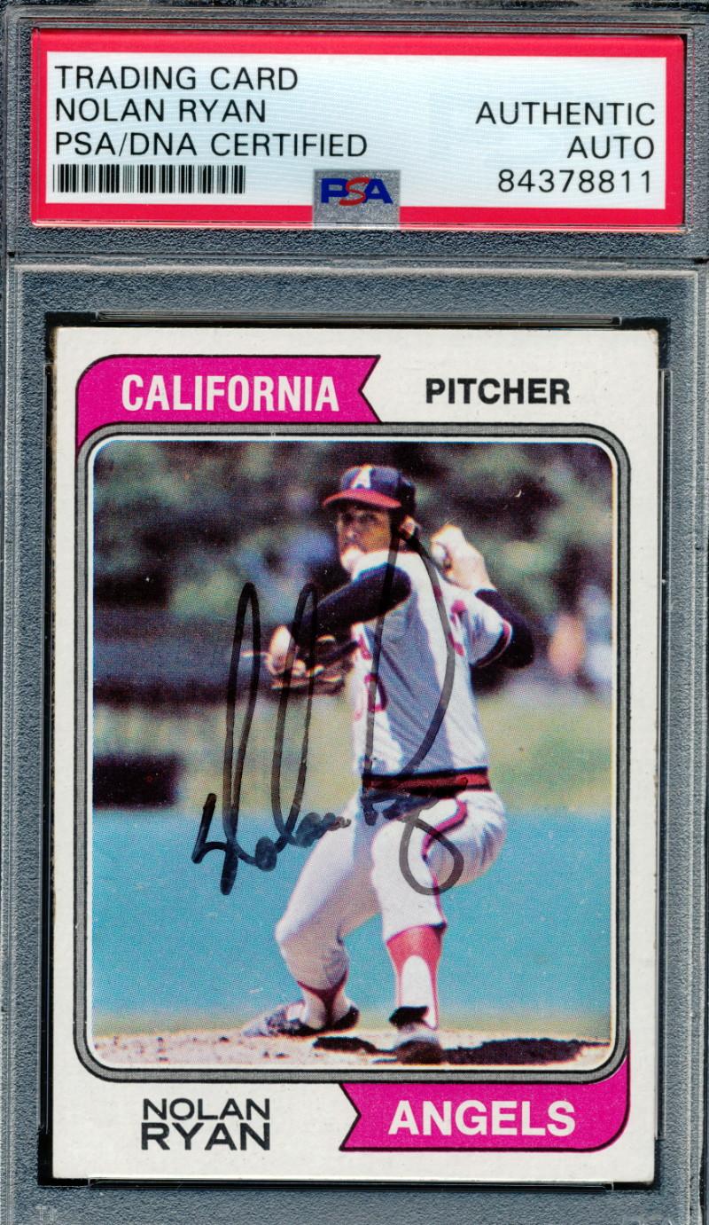 Nolan Ryan Signed 1974 Topps #20 (PSA) at PristineAuction.com Nolan Ryan Signed 1974 Topps #20 (PSA) at PristineAuction.com