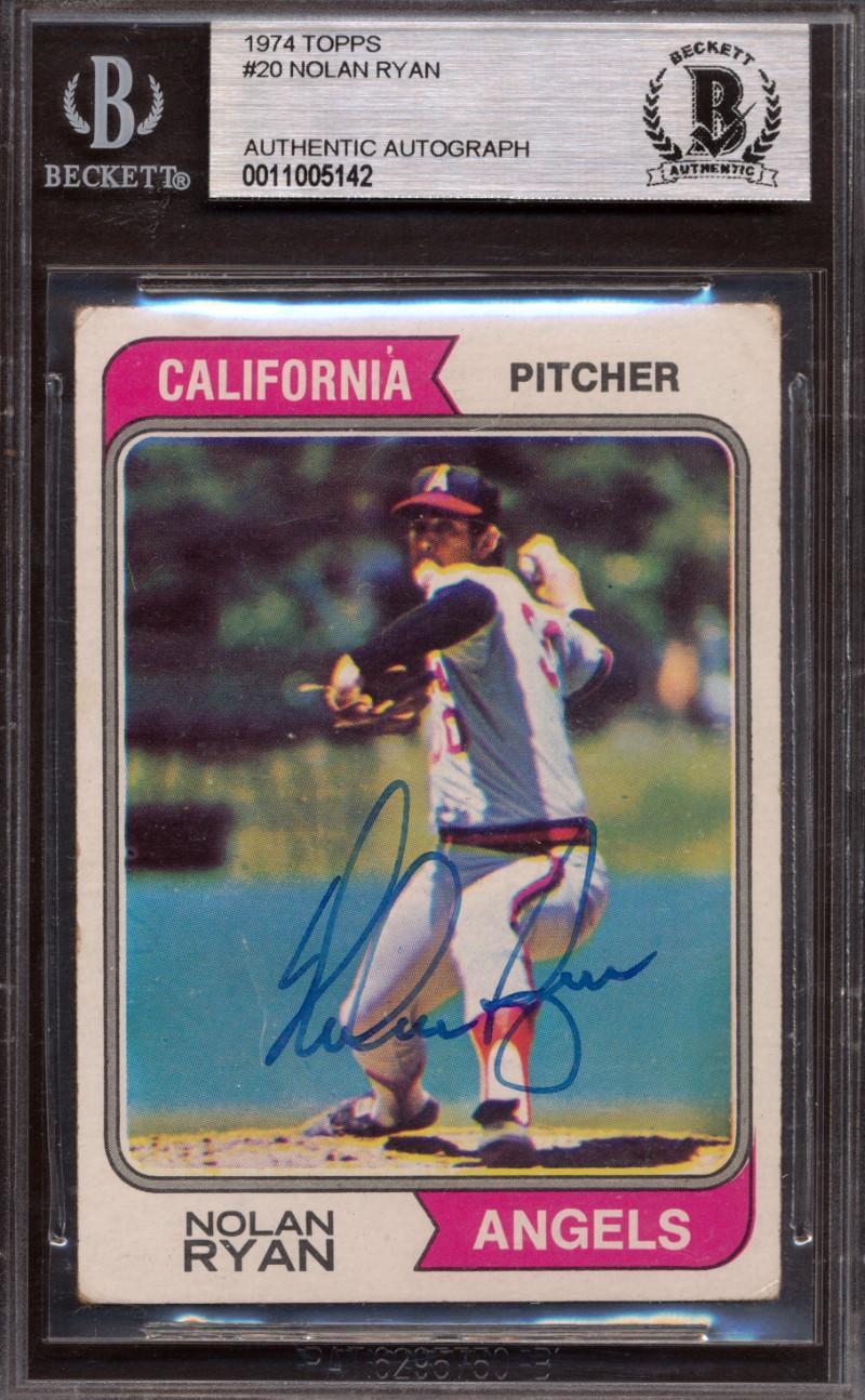 Nolan Ryan Signed 1974 Topps #20 (BGS) at PristineAuction.com Nolan Ryan Signed 1974 Topps #20 (BGS) at PristineAuction.com