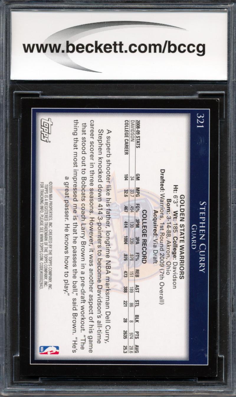 Stephen Curry 2009-10 Topps #321 RC (BCCG 9) at PristineAuction.com Stephen Curry 2009-10 Topps #321 RC (BCCG 9) at PristineAuction.com