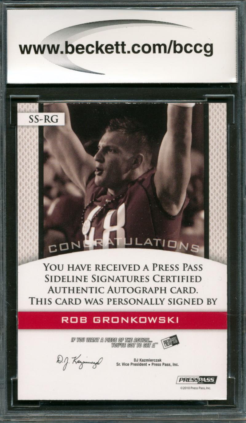 Rob Gronkowski 2010 Press Pass PE Sideline Signatures Ruby #SSRG #10/150 (BCCG 10) at PristineAuction.com Rob Gronkowski 2010 Press Pass PE Sideline Signatures Ruby #SSRG #10/150 (BCCG 10) at PristineAuction.com