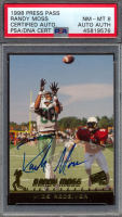 Randy Moss 1998 Press Pass Autographs #5 RC (PSA 8) at PristineAuction.com