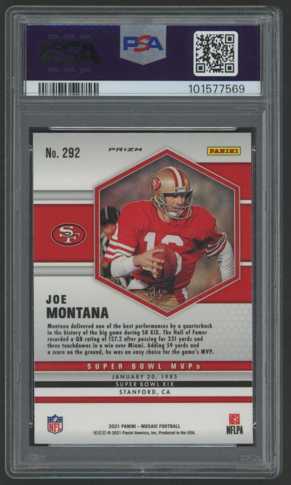 Joe Montana 2021 Mosaic Silver Prizm #292 (PSA 10) at PristineAuction.com Joe Montana 2021 Mosaic Silver Prizm #292 (PSA 10) at PristineAuction.com