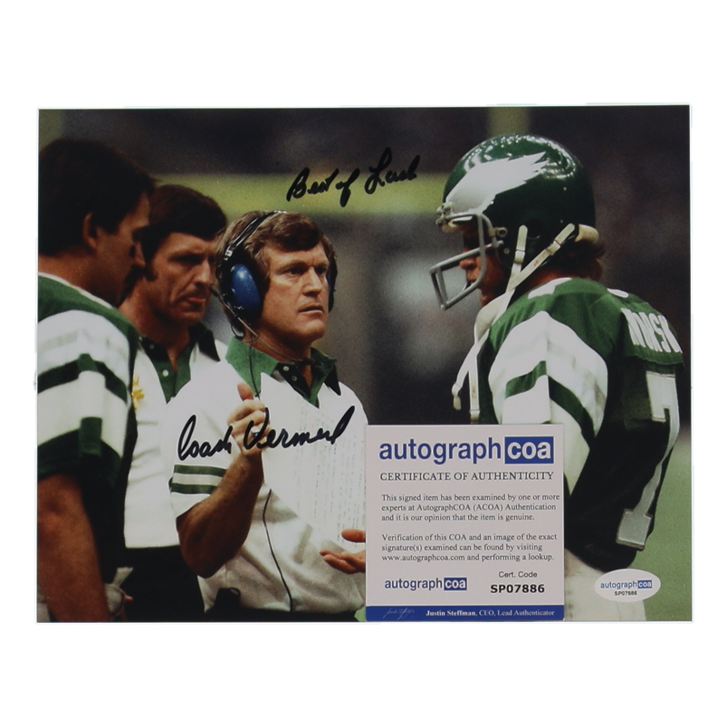 "Coach" Dick Vermeil Signed Eagles 8x10 Photo Inscribed "Best of Luck" (ACOA) at PristineAuction.com "Coach" Dick Vermeil Signed Eagles 8x10 Photo Inscribed "Best of Luck" (ACOA) at PristineAuction.com