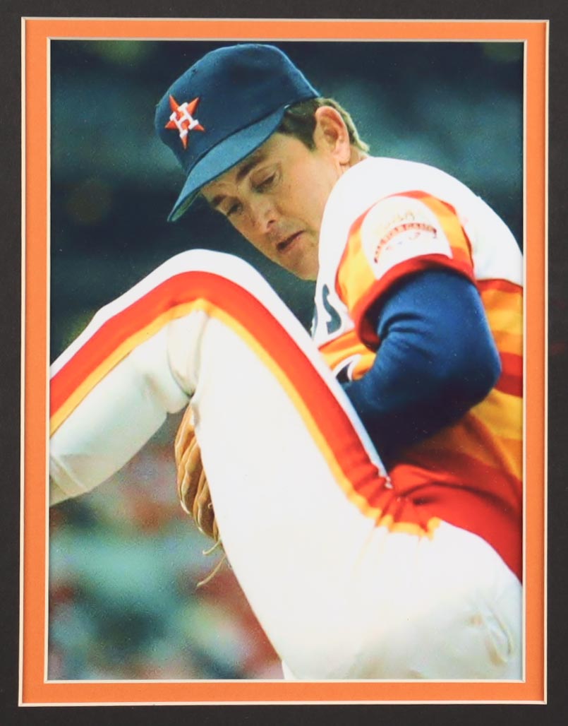 Nolan Ryan Signed Custom Framed Jersey Display Inscribed "108.5 M.P.H" with (2) Astros Logo Pins (PSA) at PristineAuction.com Nolan Ryan Signed Custom Framed Jersey Display Inscribed "108.5 M.P.H" with (2) Astros Logo Pins (PSA) at PristineAuction.com