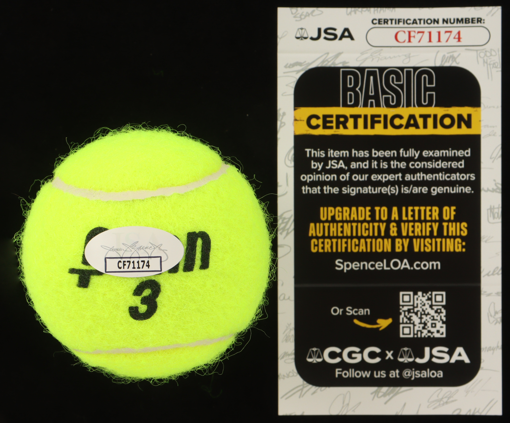 Novak Djokovic Signed Tennis Ball (JSA) at PristineAuction.com Novak Djokovic Signed Tennis Ball (JSA) at PristineAuction.com