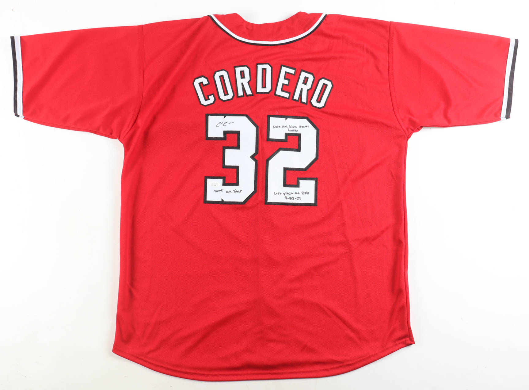 Chad Cordero Signed Jersey With Career Highlight Inscriptions (JSA) at PristineAuction.com Chad Cordero Signed Jersey With Career Highlight Inscriptions (JSA) at PristineAuction.com