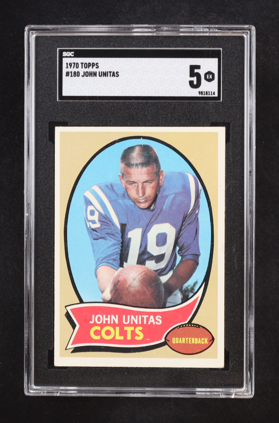 Johnny Unitas 1970 Topps #180 (SGC 5) at PristineAuction.com Johnny Unitas 1970 Topps #180 (SGC 5) at PristineAuction.com