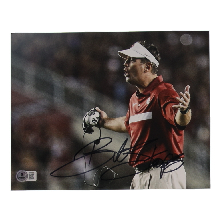 Bob Stoops Signed Oklahoma Sooners 8x10 Photo (Beckett) at PristineAuction.com Bob Stoops Signed Oklahoma Sooners 8x10 Photo (Beckett) at PristineAuction.com