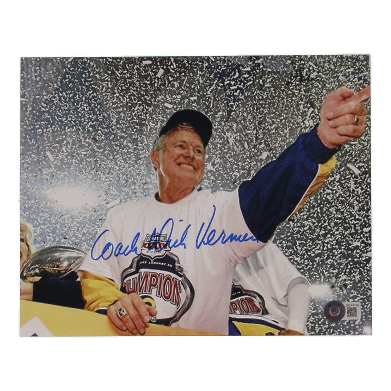 Dick Vermeil Signed Rams 8x10 Photo Inscribed "Coach" (Beckett) at PristineAuction.com Dick Vermeil Signed Rams 8x10 Photo Inscribed "Coach" (Beckett) at PristineAuction.com