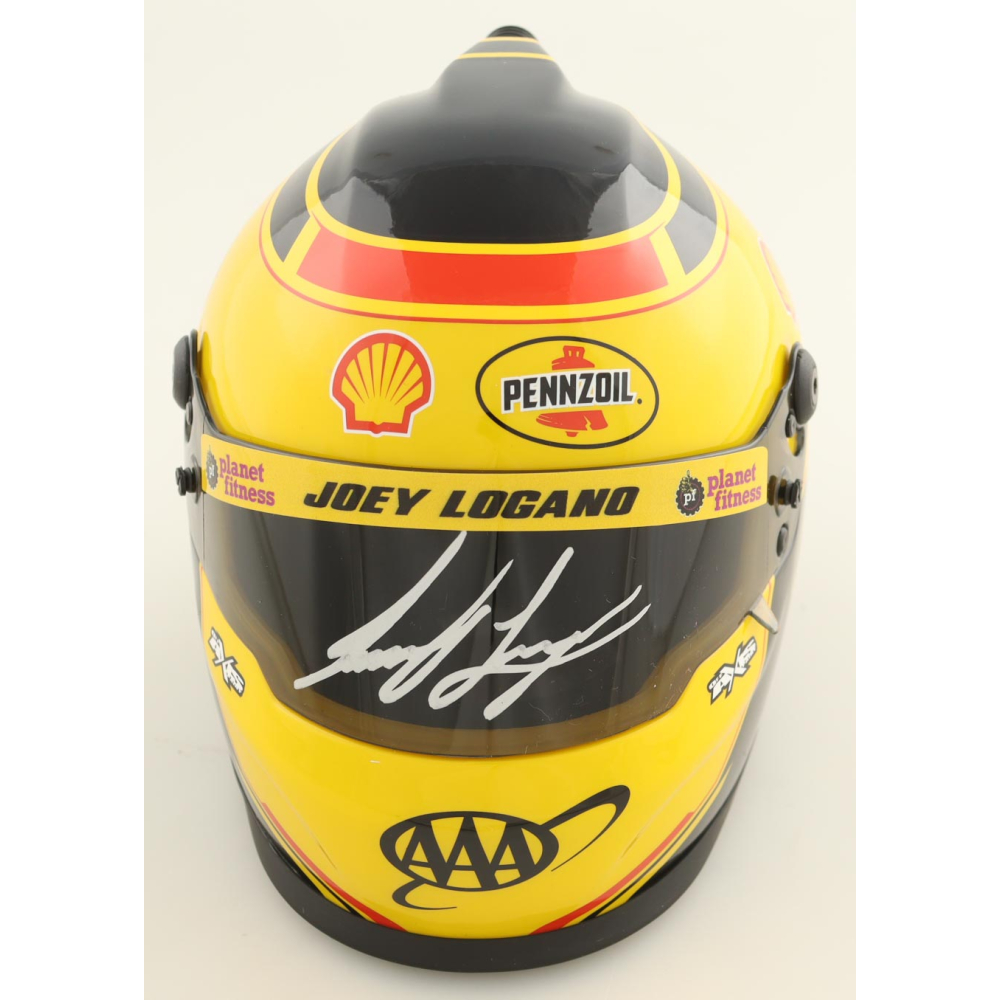 Joey Logano Signed NASCAR Pennzoil Mini Helmet (PA) at PristineAuction.com