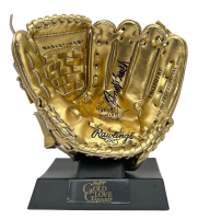 Johnny Bench Signed Mini Gold Baseball Glove (Fanatics) at PristineAuction.com
