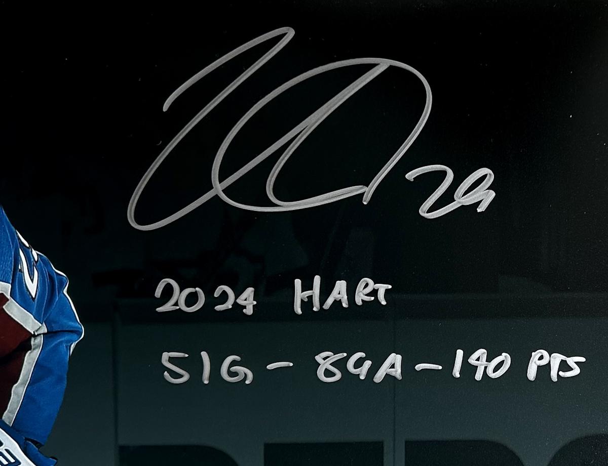 Nathan MacKinnon Signed LE Avalance 16x20 Photo Inscribed "2024 Hart" & "51G - 89A - 190PTS" (Fanatics) at PristineAuction.com Nathan MacKinnon Signed LE Avalance 16x20 Photo Inscribed "2024 Hart" & "51G - 89A - 190PTS" (Fanatics) at PristineAuction.com