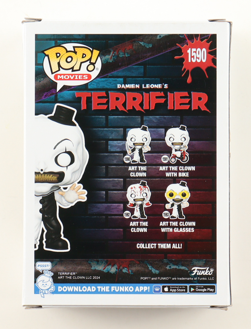David Howard Thornton Signed "Terrifier" #1590 Art The Clown Funko Pop! Vinyl Figure Inscribed "Art The Clown" with Hand-Drawn Sketch(JSA) at PristineAuction.com David Howard Thornton Signed "Terrifier" #1590 Art The Clown Funko Pop! Vinyl Figure Inscribed "Art The Clown" with Hand-Drawn Sketch(JSA) at PristineAuction.com