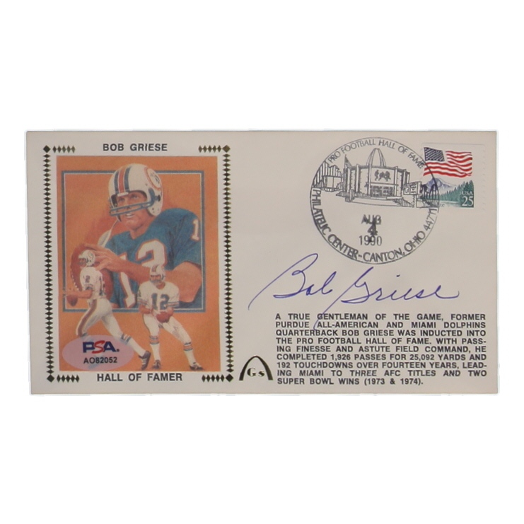 Bob Griese Signed Dolphins 1990 FDC Envelope (PSA) at PristineAuction.com Bob Griese Signed Dolphins 1990 FDC Envelope (PSA) at PristineAuction.com