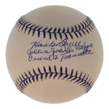 Hank Bauer Signed OAL Joe DiMaggio Commemorative Baseball Inscribed "Joltin' Joe DiMaggio Friend and Teammate" (PSA) at PristineAuction.com Hank Bauer Signed OAL Joe DiMaggio Commemorative Baseball Inscribed "Joltin' Joe DiMaggio Friend and Teammate" (PSA) at PristineAuction.com