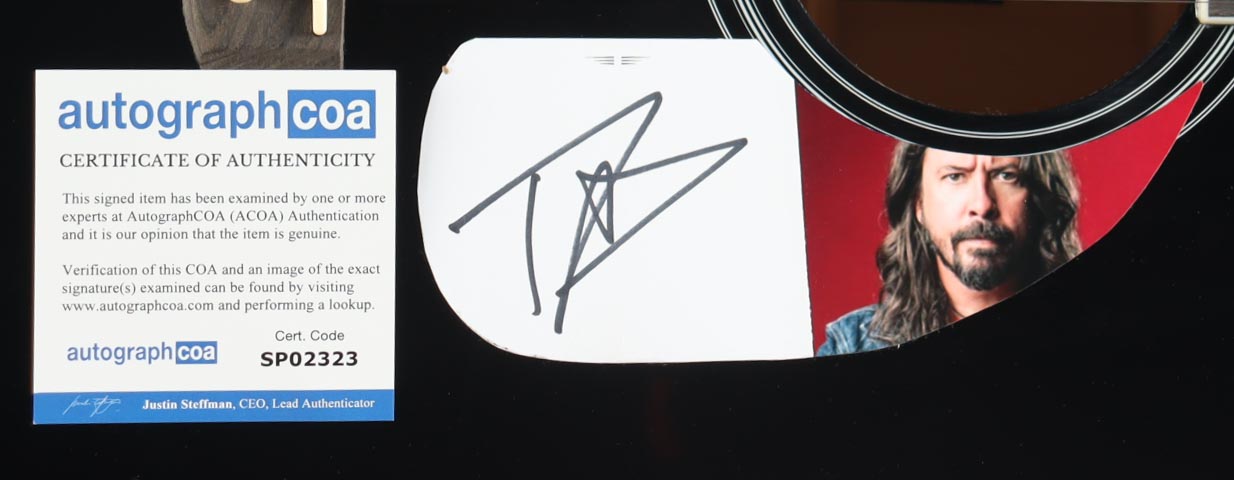 Dave Grohl Guitar with Signed Custom Insert Pickguard (ACOA) at PristineAuction.com Dave Grohl Guitar with Signed Custom Insert Pickguard (ACOA) at PristineAuction.com