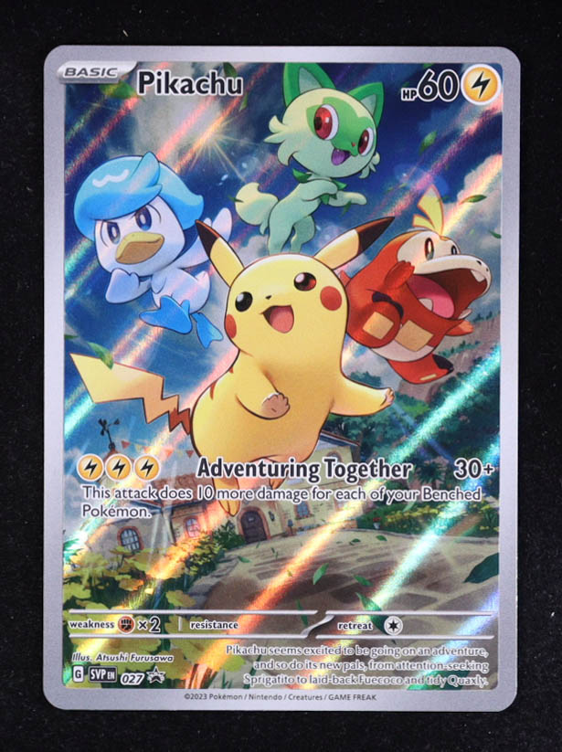 Pikachu 2023 Pokemon Scarlet & Violet Black Star EN Full Art Promo #27 at PristineAuction.com Pikachu 2023 Pokemon Scarlet & Violet Black Star EN Full Art Promo #27 at PristineAuction.com