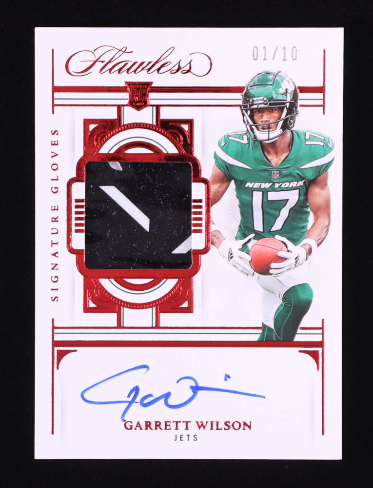 Garrett Wilson 2022 Panini Flawless Signature Gloves Ruby #9 RC #01/10
