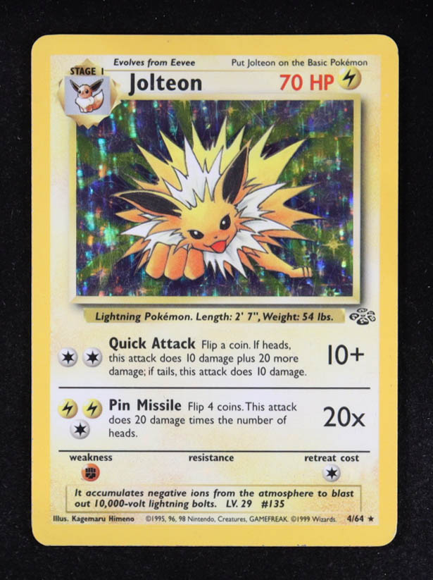 Jolteon 1999 Pokemon Jungle Unlimited #4 at PristineAuction.com Jolteon 1999 Pokemon Jungle Unlimited #4 at PristineAuction.com