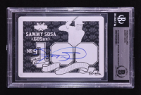 Sammy Sosa Signed 2024 Leaf Lumber The Home Run 100 Printing Plates Black #THR68 #1/1 (BGS) at PristineAuction.com