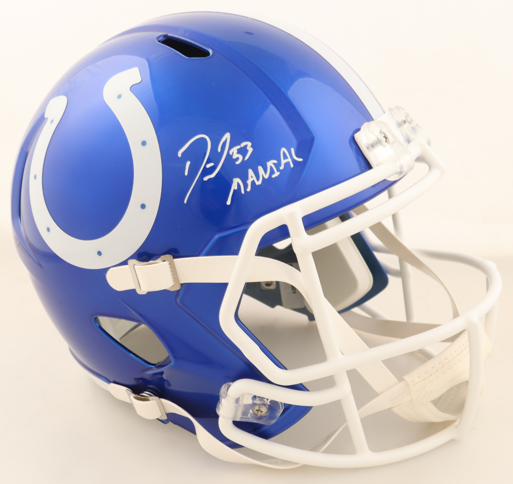 Shaquille Leonard Signed Colts Full-Size Flash Alternate Speed Helmet Inscribed "Maniac" (Beckett) at PristineAuction.com Shaquille Leonard Signed Colts Full-Size Flash Alternate Speed Helmet Inscribed "Maniac" (Beckett) at PristineAuction.com