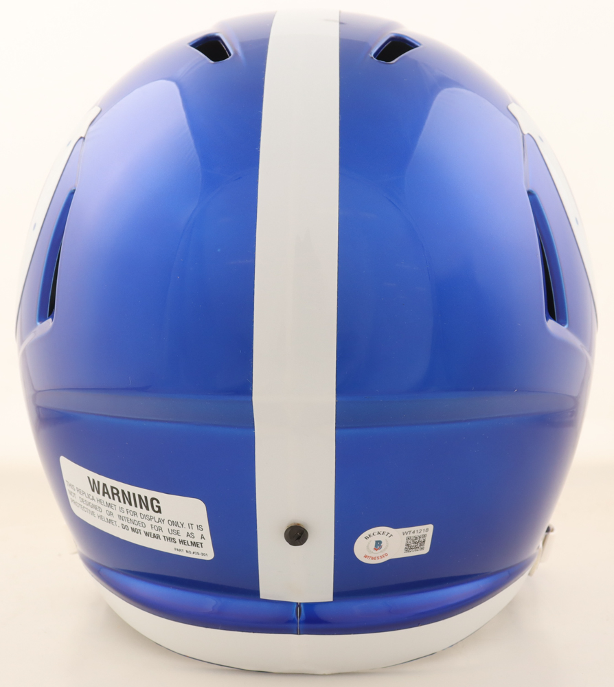 Shaquille Leonard Signed Colts Full-Size Flash Alternate Speed Helmet Inscribed "Maniac" (Beckett) at PristineAuction.com Shaquille Leonard Signed Colts Full-Size Flash Alternate Speed Helmet Inscribed "Maniac" (Beckett) at PristineAuction.com