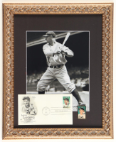 Lou Gehrig New York Yankees Custom Framed Photo Display with Vintage Lou Pin & First Day Issue Envelope at PristineAuction.com